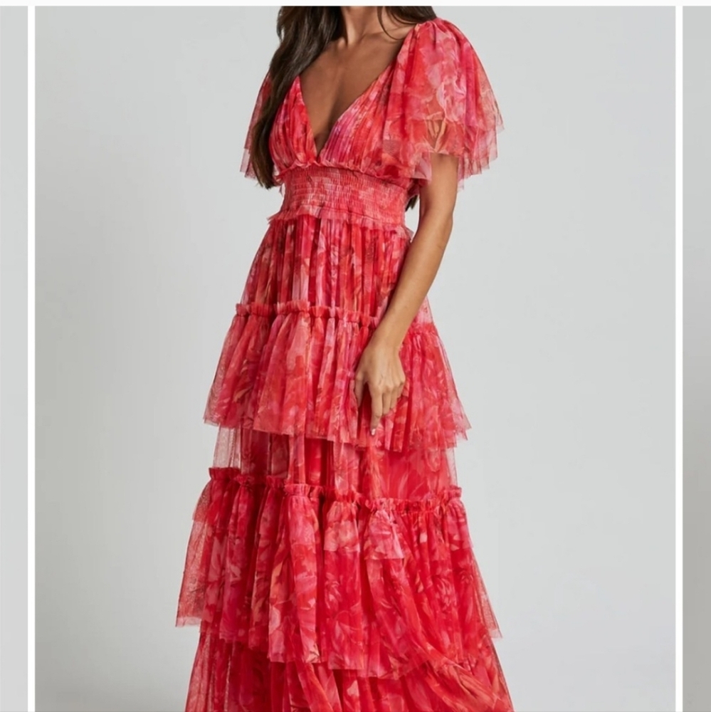Showpo Vibrant Red/Fuschia Maxi Dress